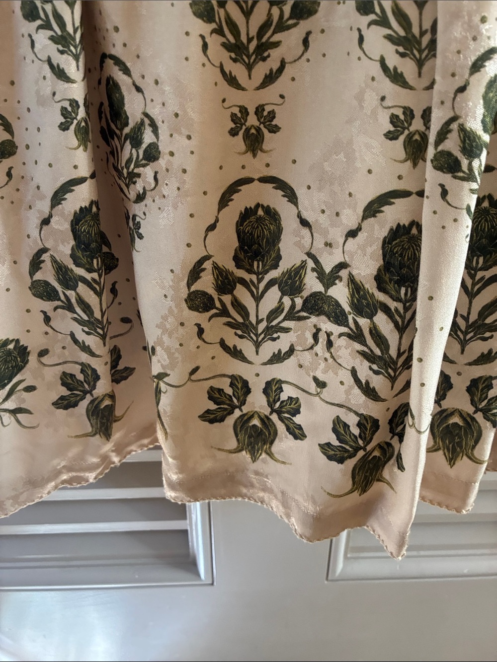 AGUA Aguabendita Women's Cream Floral Sundress with Green Print - Picture 4 of 8